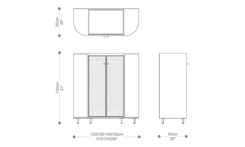Image of the complete dimensions of the product